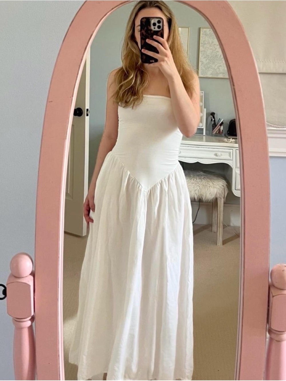 RESA White Strapless Maxi Dress